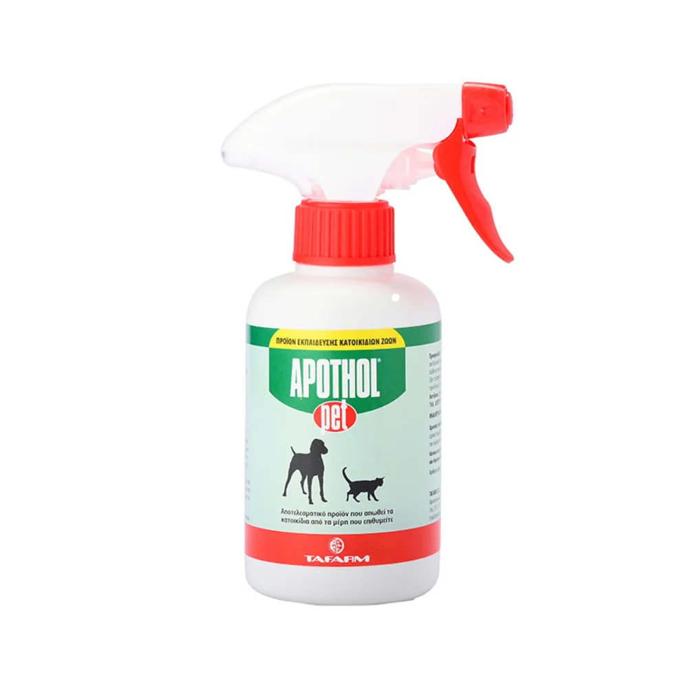 Φωτογραφία προϊόντος: Tafarm Apothol Pet Spray 250ml Απωθητικό spray κατοικιδίων για εσωτερικούς + εξωτερικούς χώρους