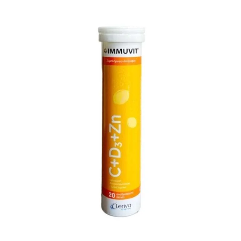 Φωτογραφία προϊόντος: Leriva Immuvit C+D3+Zn X 20 Effervescent Tabs