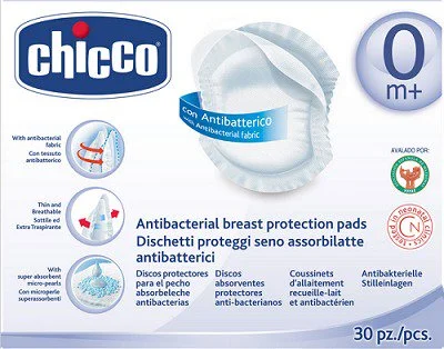 Φωτογραφία προϊόντος: Chicco επιθέματα στήθους αντιβακτηριδιακά 30 τεμάχια