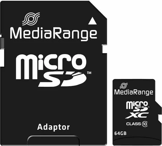 Φωτογραφία προϊόντος: Κάρτα Μνήμης MediaRange microSDHC 64GB with Adapter (MR955)