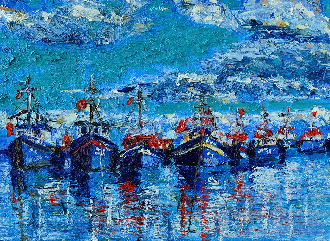 Φωτογραφία προϊόντος: Πίνακας σε καμβά sea Landscape boats