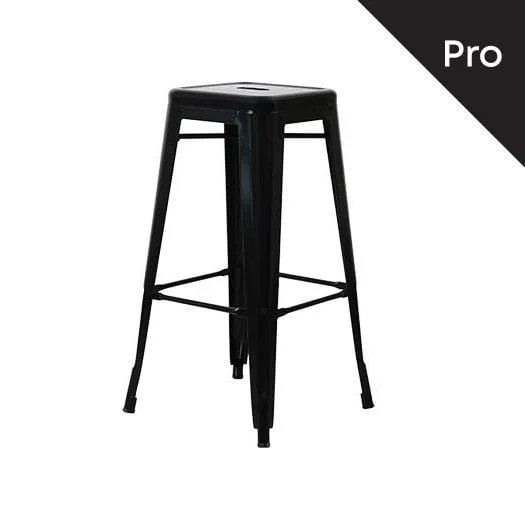 Φωτογραφία προϊόντος: RELIX Σκαμπό Bar-Pro, Στοιβαζόμενο, Μέταλλο Βαφή Μαύρο