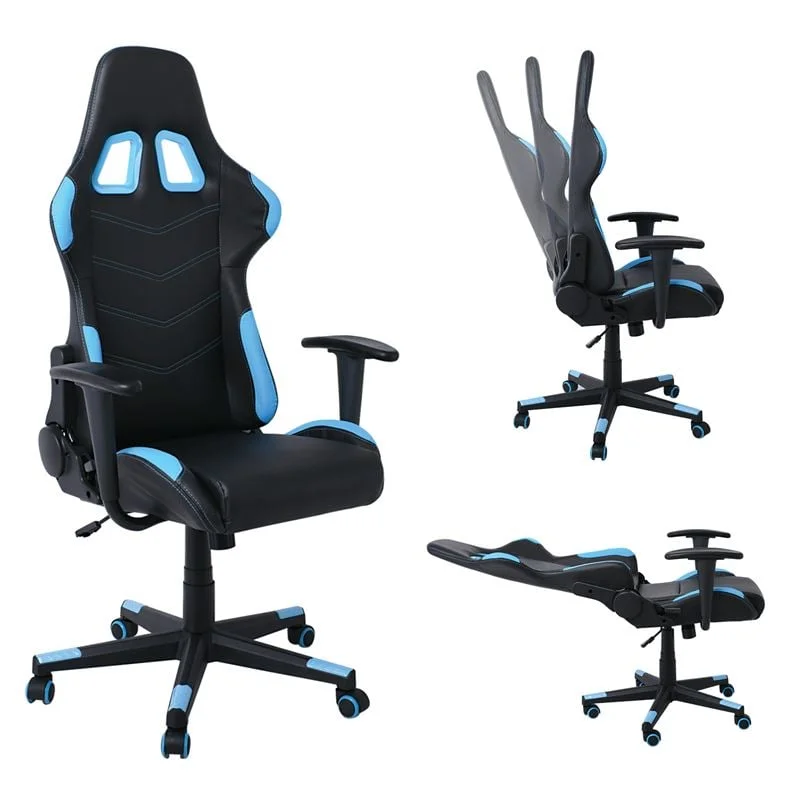 Φωτογραφία προϊόντος: BF9150 Gaming Πολυθρόνα Γραφείου, Ανάκλιση Πλάτης έως 90°, Pu Μαύρο - Μπλε