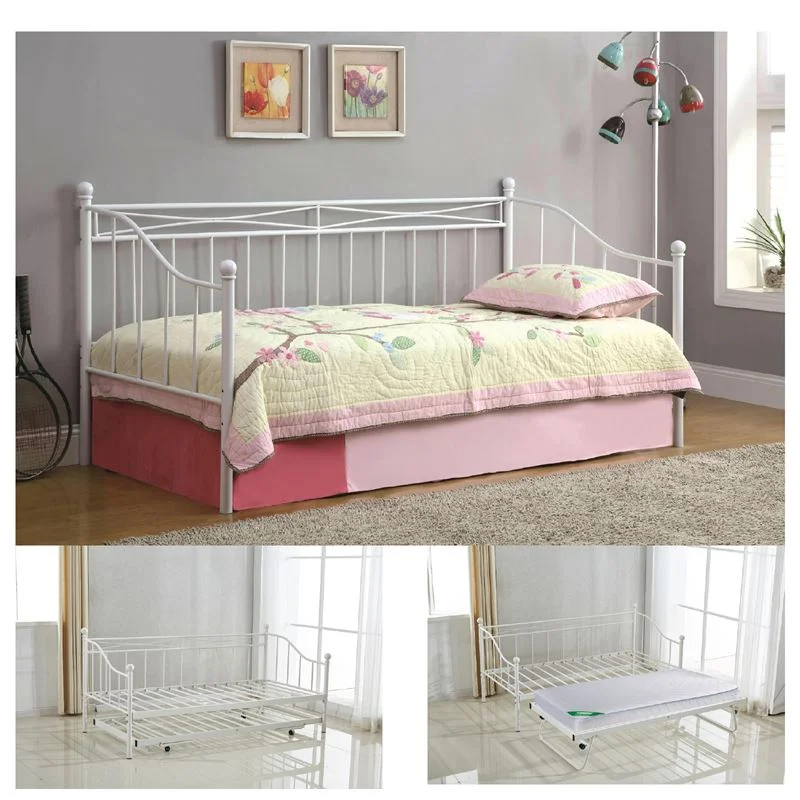 Φωτογραφία προϊόντος: MARIN Daybed Κρεβάτι (90x190) + Βοηθητικό Κρεβάτι (85x185) Μέταλλο Βαφή Άσπρο