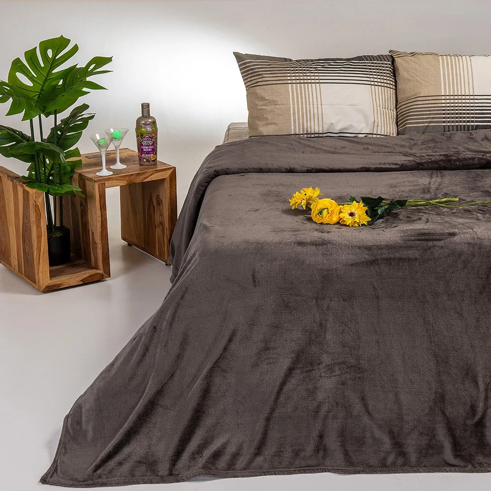 Φωτογραφία προϊόντος: MELINEN ΚΟΥΒΕΡΤΑ FLANNEL ΜΟΝΗ TOKYO BROWN GREY