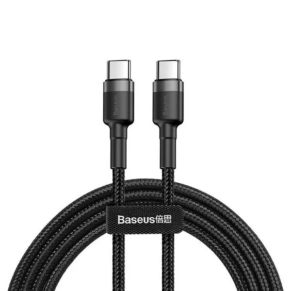 Φωτογραφία προϊόντος: Καλώδιο Baseus Cafule USB-C to USB-C Black/Gray 1m (CATKLF-GG1)