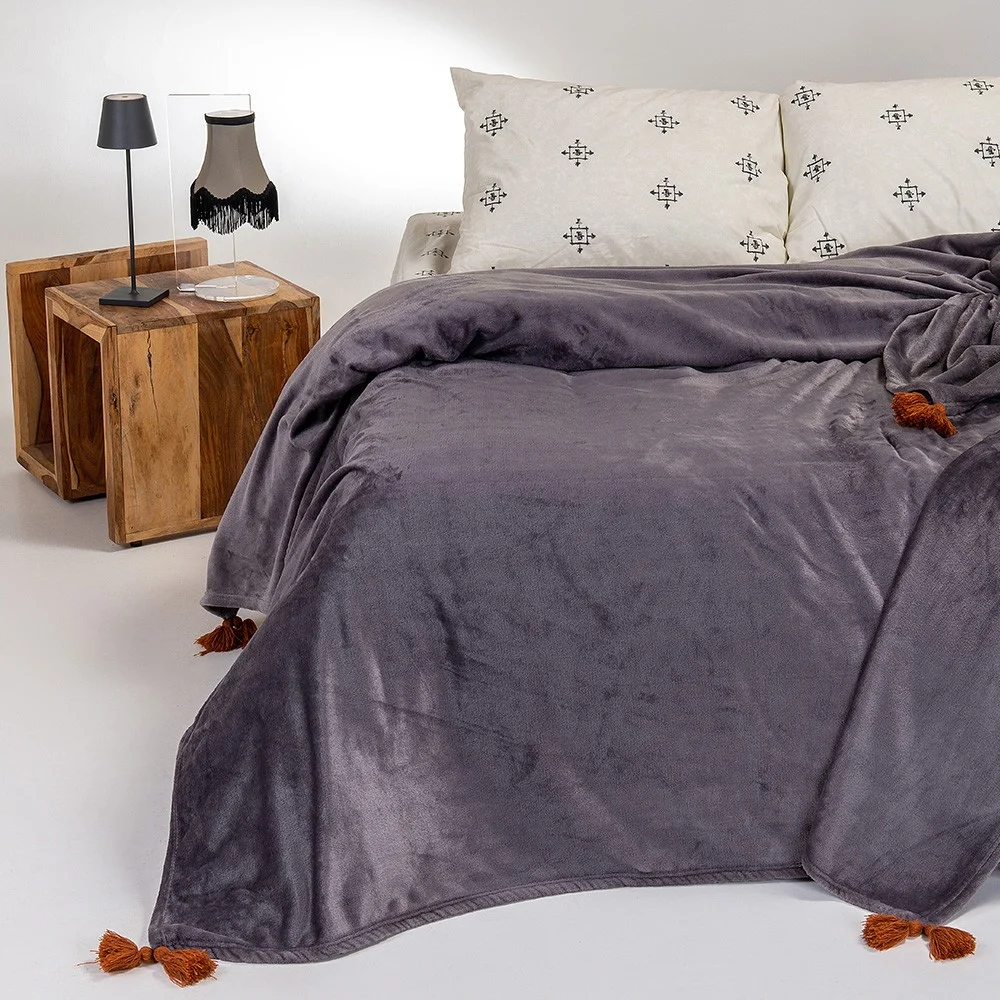 Φωτογραφία προϊόντος: MELINEN ΚΟΥΒΕΡΤΑ FLANNEL ΜΟΝΗ BERLIN DARK GREY