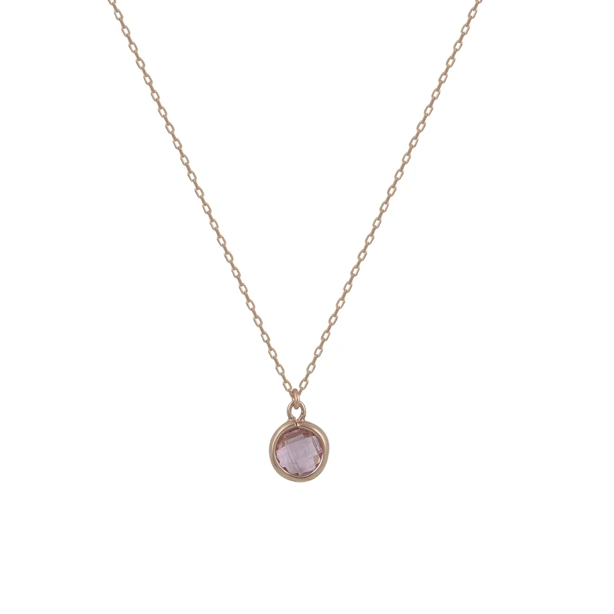 Φωτογραφία προϊόντος: Peach Jewelry Κολιέ από Ασήμι 925 με Ροζ Κουάρτζ Πέτρα