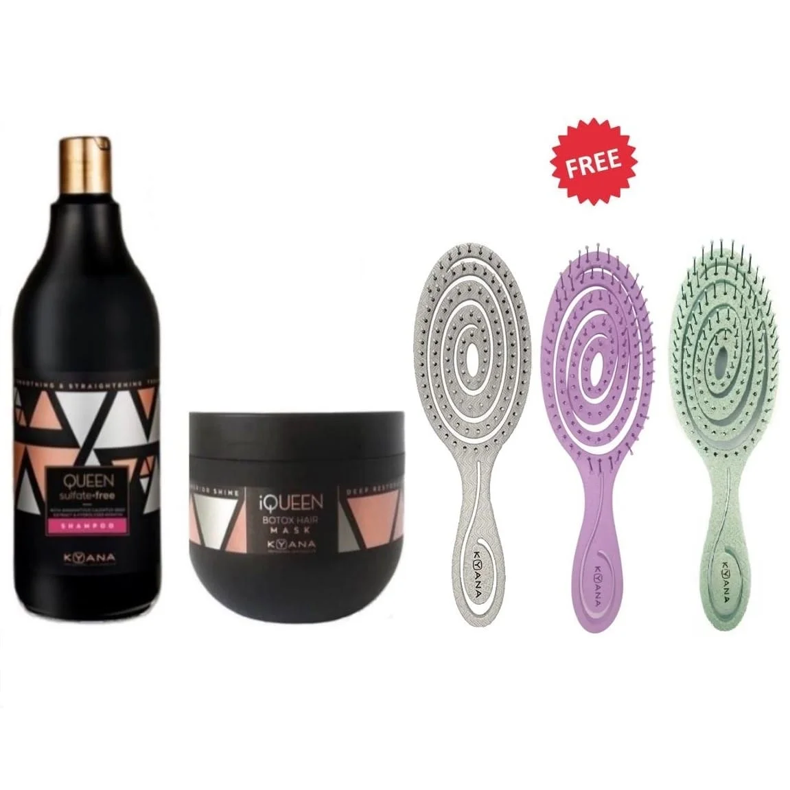 Φωτογραφία προϊόντος: KYANA Professional Queen Set (Botox Hair Mask 500ml + Shampoo 1000ml)+Δώρο Βούρτσα Bio-Friendly