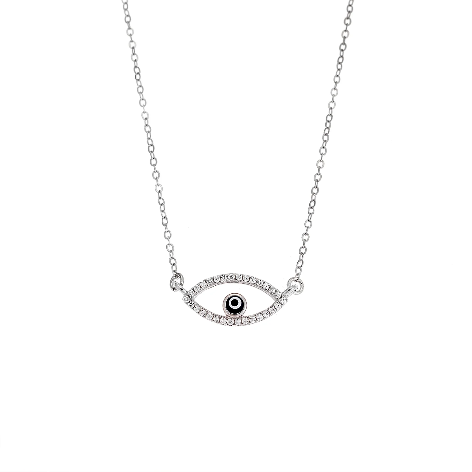 Φωτογραφία προϊόντος: Senza Jewels Κολιέ Μάτι Λευκό Ασήμι 925