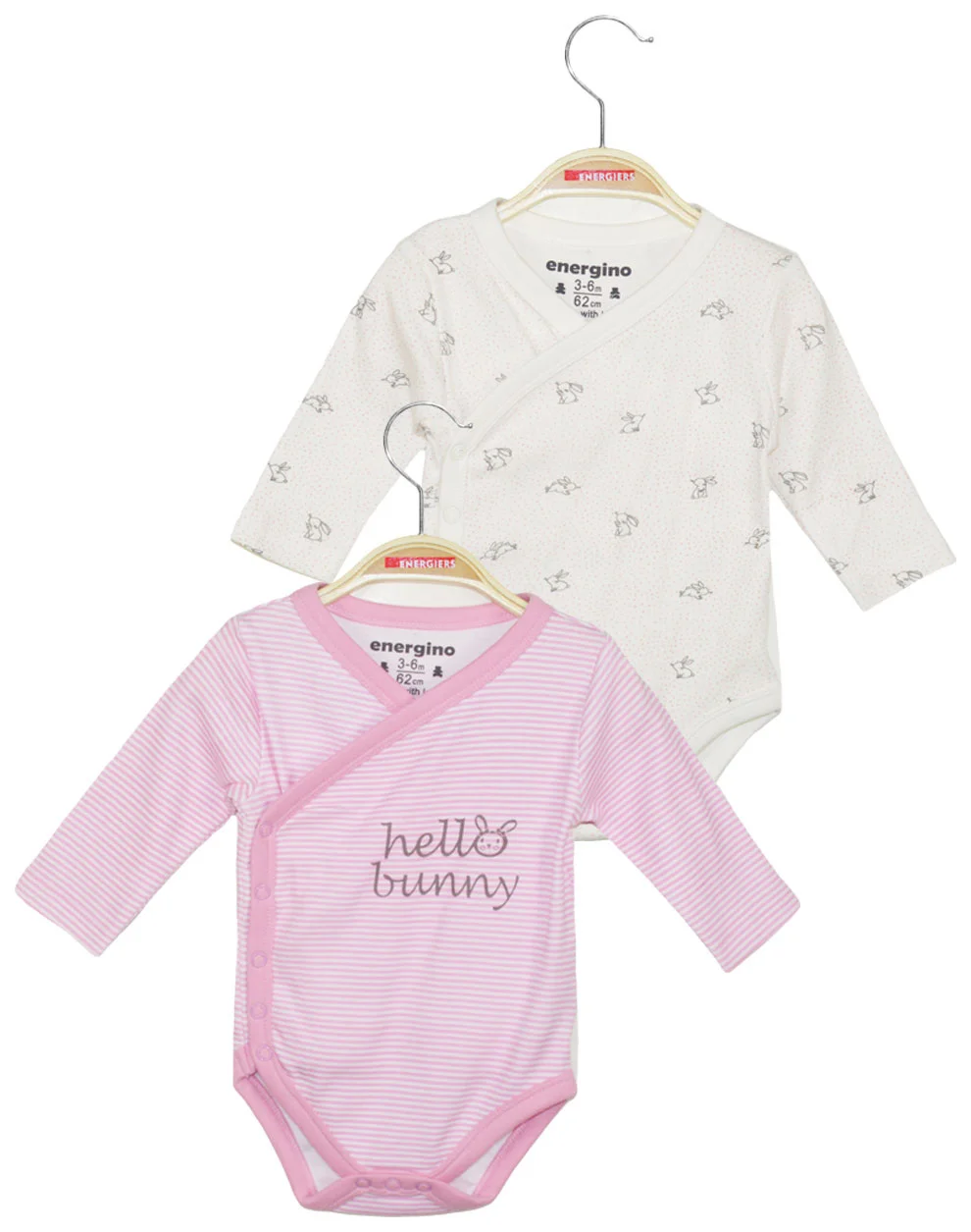 Φωτογραφία προϊόντος: Σετ 2 τεμαχίων μακρυμάνικα βαμβακερά φορμάκια/εσώρουχα για κορίτσι (0 Μηνών-18 Μηνών) - Λευκό 14-121420-0
