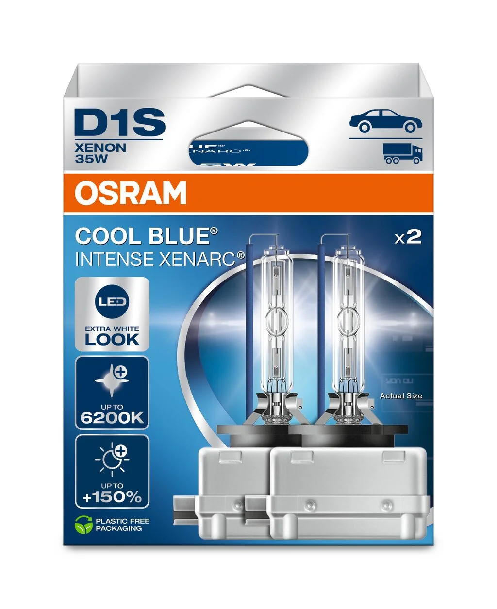Φωτογραφία προϊόντος: OSRAM Λάμπα Xenon XENARC® COOL BLUE® INTENSE D1S 35W 6200K +150% Φωτεινότητα