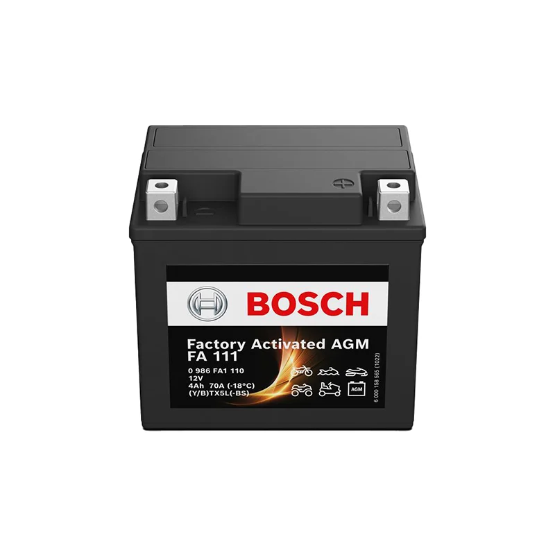 Φωτογραφία προϊόντος: Μπαταρία ΜΟΤΟ BOSCH AGM FACTORY ACTIVATED YTX5LBS 4AH 70A FA111 Δ+