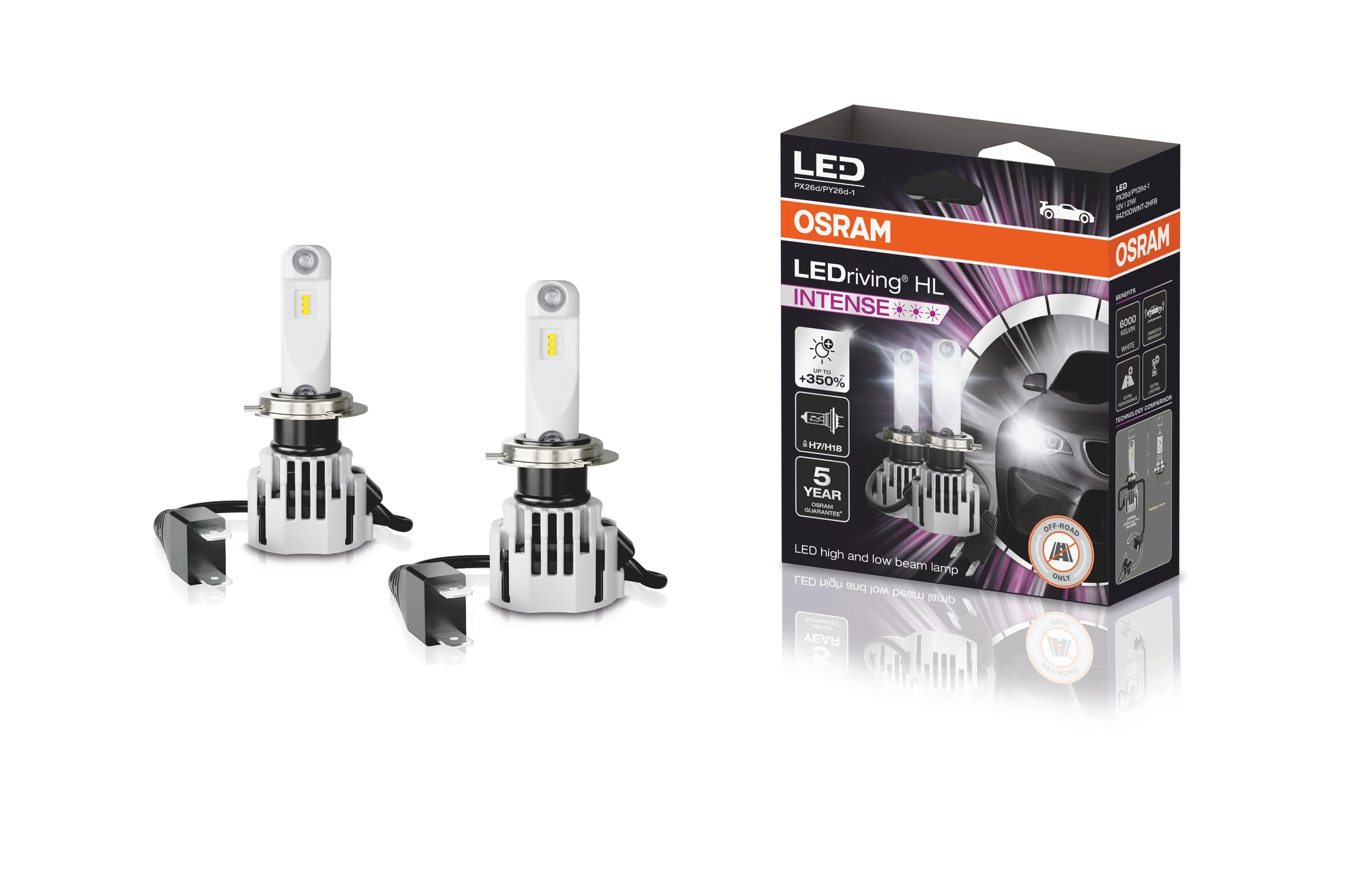 Φωτογραφία προϊόντος: LEDriving HL INTENSE H7/H18 12V 21W PX26d/PY26d-1 6000K Λευκό 2 τεμ. OSRAM