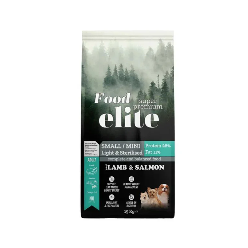 Φωτογραφία προϊόντος: Food Elite (28 protein 11 fat) 15kg Ξηρά Τροφή για Μίνι Ενήλικους Σκύλους με Αρνί & Σολομό