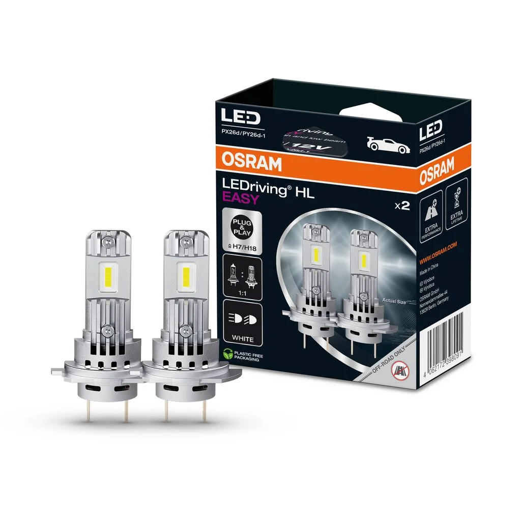 Φωτογραφία προϊόντος: OSRAM LEDriving® HL EASY Λάμπες LED H7/H18 16.2W 6000K PX26d / PY26d-1 (2τμχ)