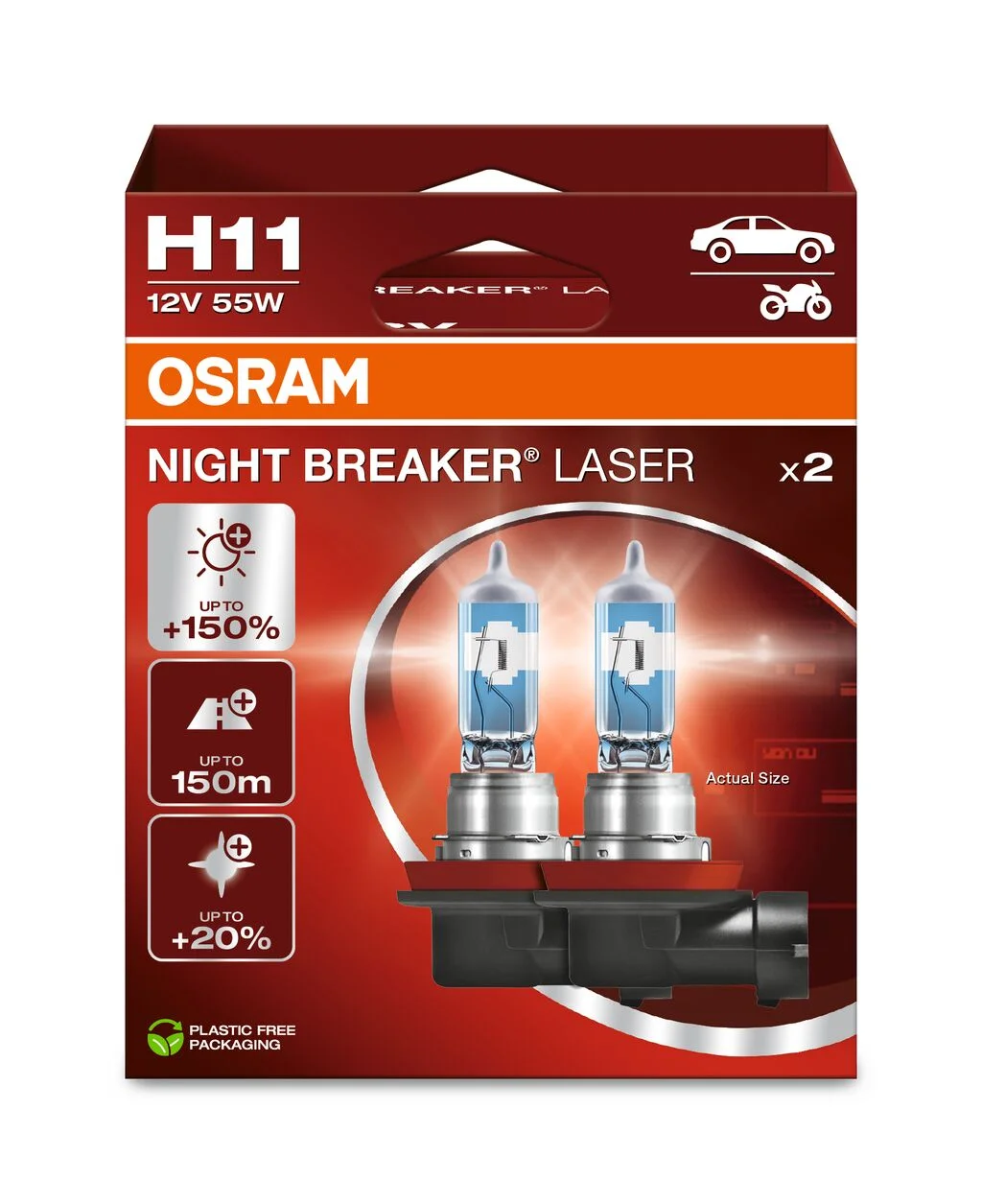 Φωτογραφία προϊόντος: OSRAM H11 12V 55W NIGHT BREAKER LASER +150% Λάμπες Αυτοκινήτου (2τμχ)