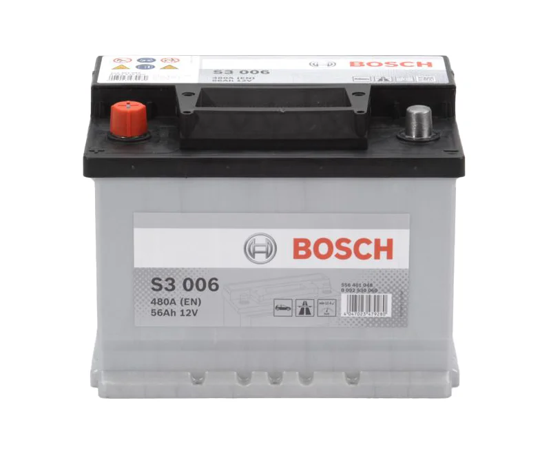 Φωτογραφία προϊόντος: Bosch S3006 – Μπαταρία Αυτοκινήτου 12V 56Ah 480A (EN) – 242×175×190 mm Α+