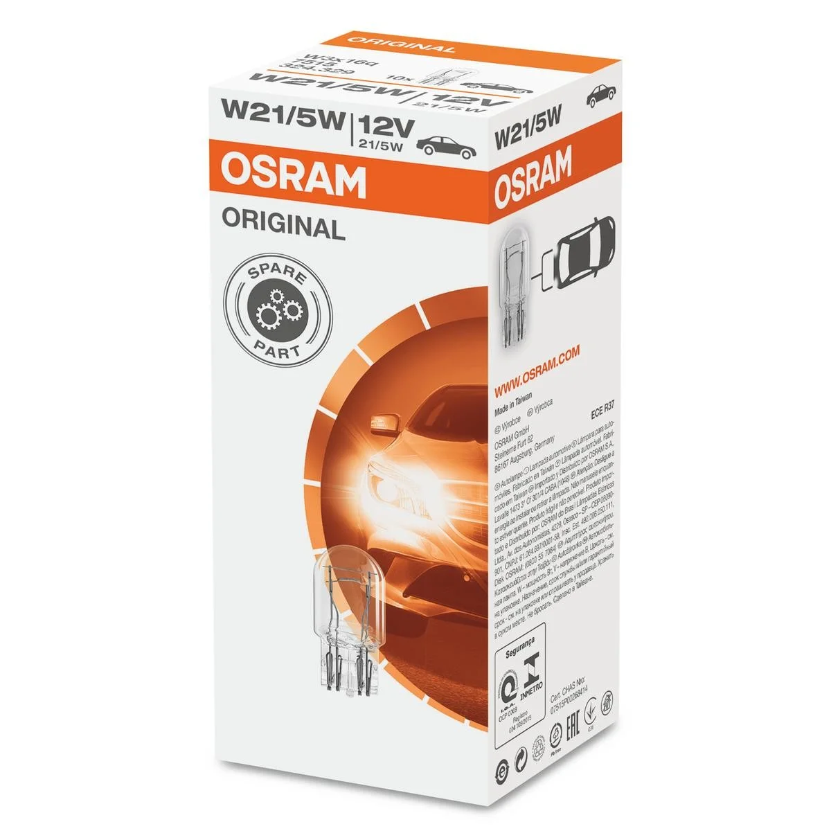 Φωτογραφία προϊόντος: OSRAM W21/5W Original Line 12V (7515) - Διπολικές Λάμπες Φρένων/Πορείας - Σετ 10 Τεμαχίων