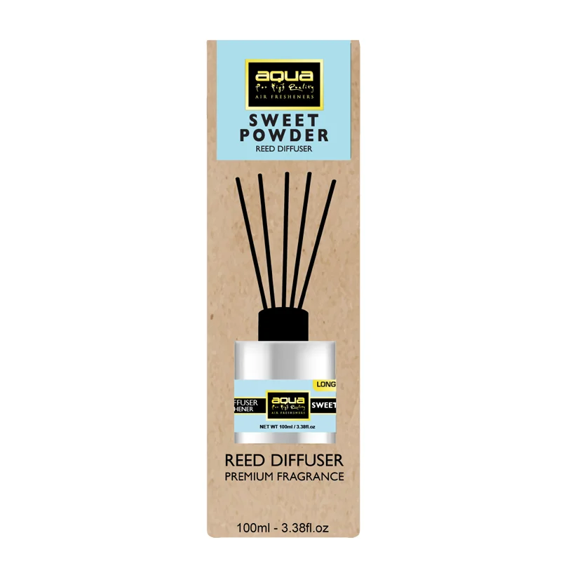 Φωτογραφία προϊόντος: Αρωματικό χωρου με stick Sweet Powder- Aqua Reed Diffuser 100ml