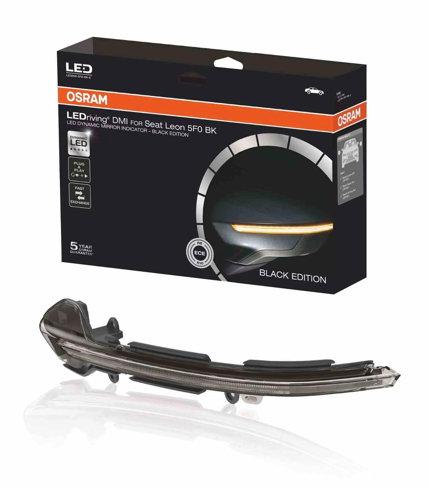 Φωτογραφία προϊόντος: OSRAM LEDRiving® Dynamic LED φλας καθρέφτη σετ 2 τεμαχίων SEAT LEON 5F 2012- IBIZA/ARONA 2018-2022 BLACK EDITION