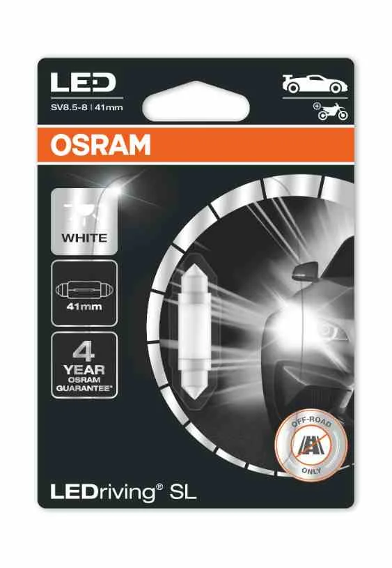 Φωτογραφία προϊόντος: Osram Λάμπα Αυτοκινήτου SV8.5-8 LED 6000K Ψυχρό Λευκό 12V 0.6W 1τμχ