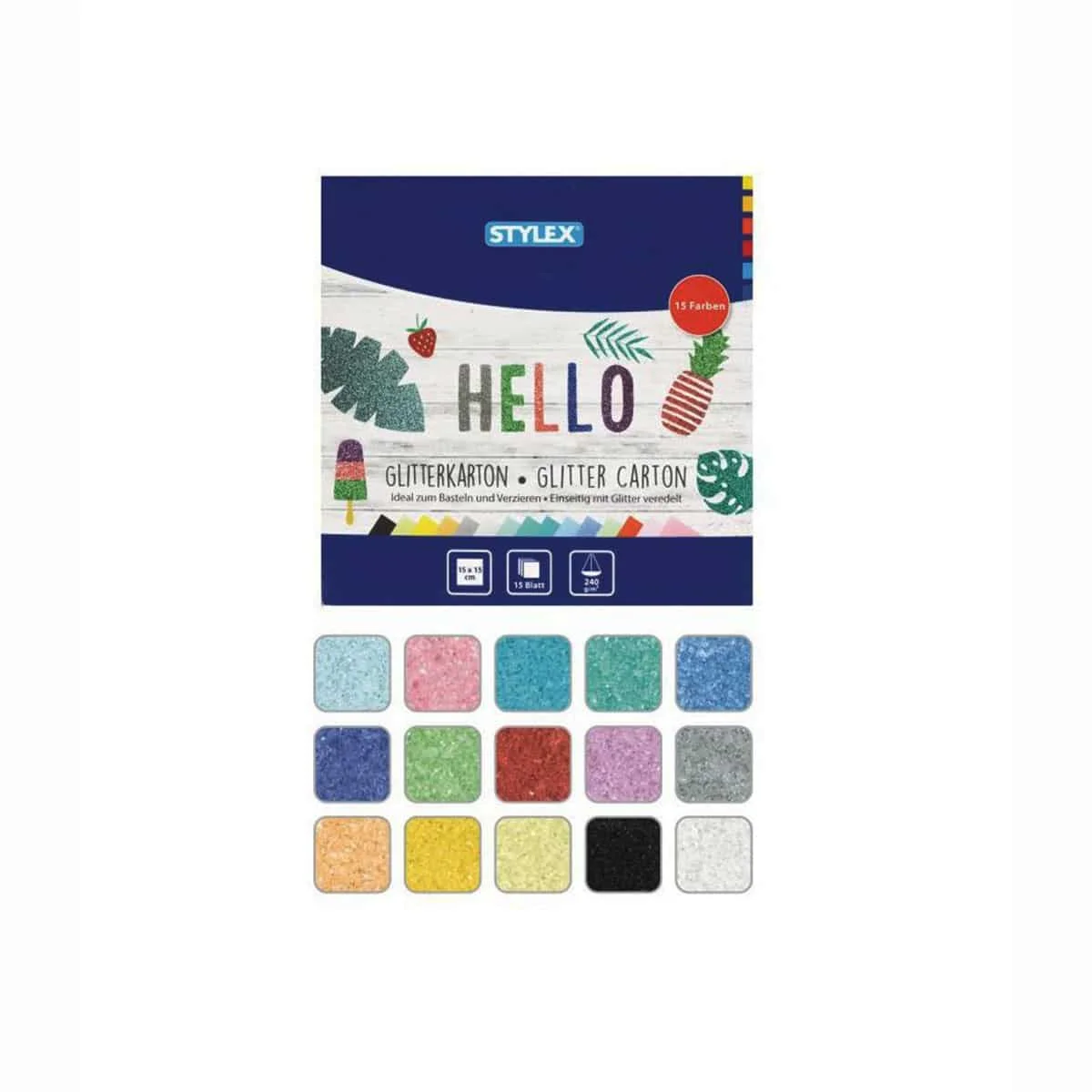 Φωτογραφία προϊόντος: STYLEX ΜΠΛΟΚ ΚΟΛΑΖ GLITTER 15 Χ 15CM 15 ΦΥΛΛΩΝ 15 ΑΣΟΡΤΙ ΧΡΩΜΑΤΑ