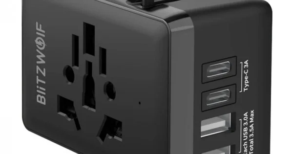 Φωτογραφία προϊόντος: Travel Adapters 4in1 Blitzwolf BW-TA1 2xUSB + C + PD 20W