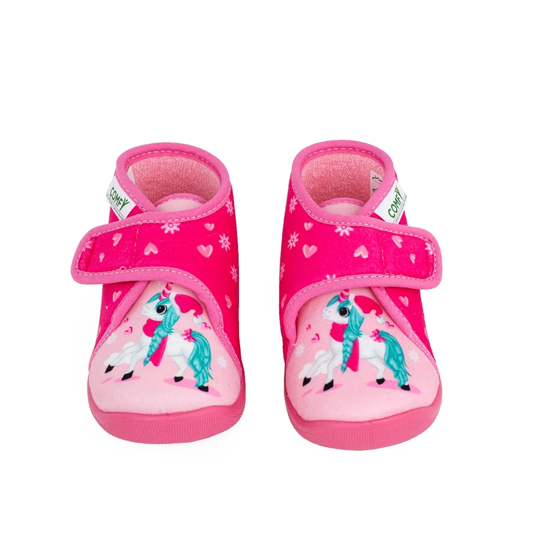 Φωτογραφία προϊόντος: Comfy GALIA 9909 Παιδικό παντοφλακι για κορίτσι σε ύφασμα ROSE FUSCHIA