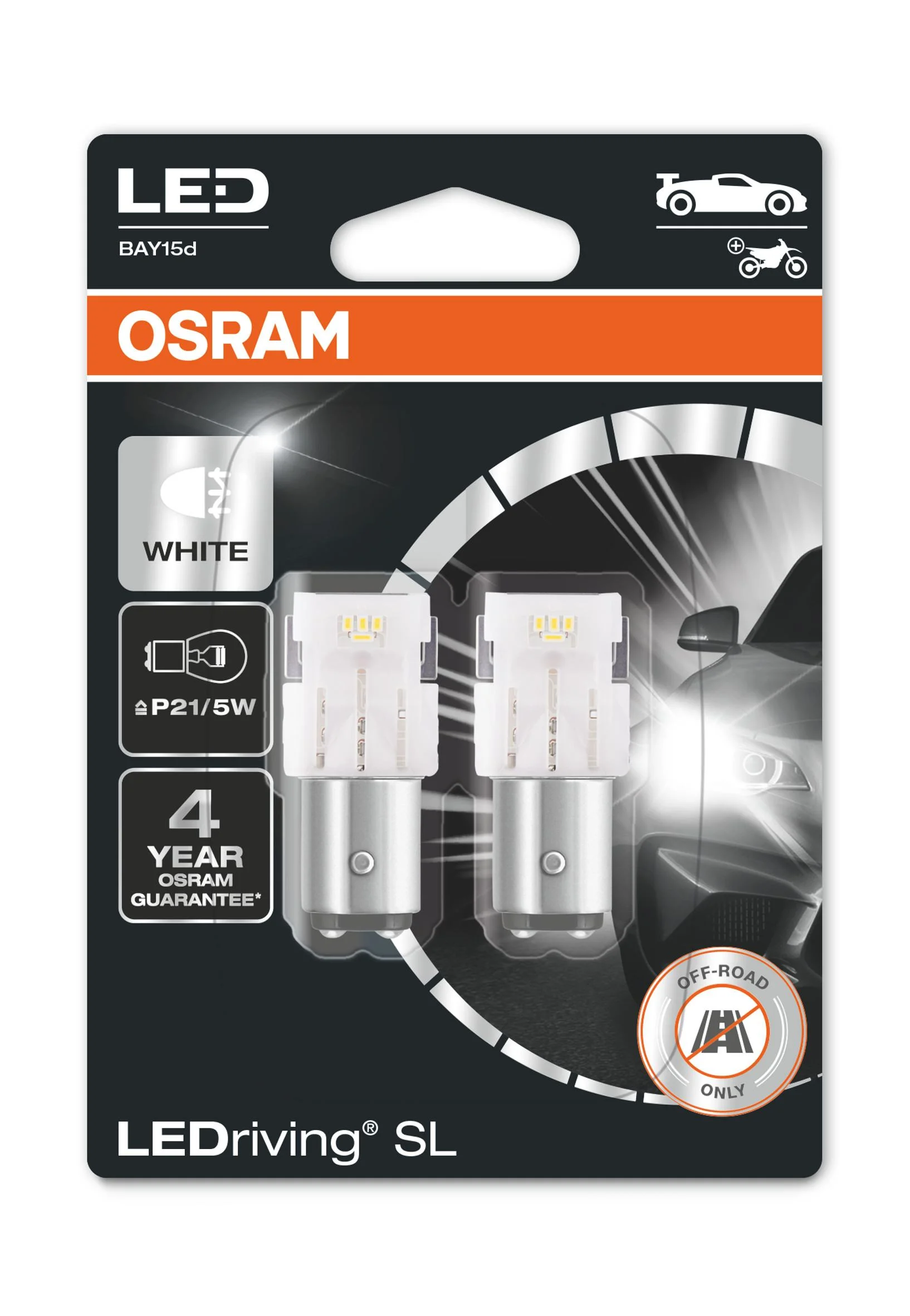 Φωτογραφία προϊόντος: Λάμπες Osram P21/5W 12V 1.7W LEDriving SL Cool Whit 6000K 7528DWP-02B 2τμχ