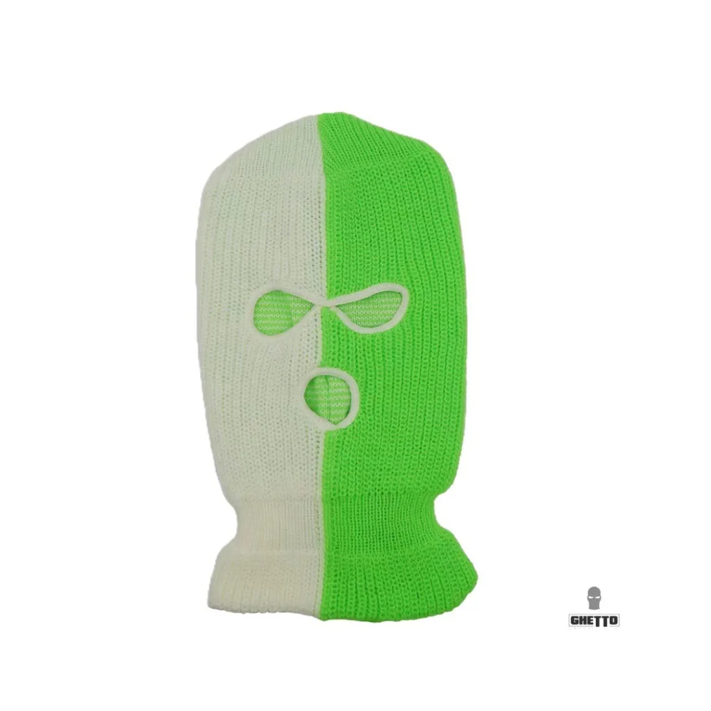 Φωτογραφία προϊόντος: Ghetto Green/White Full Face Cover Double Color 3 Holes