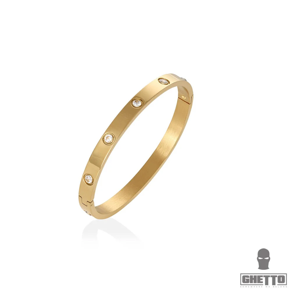 Φωτογραφία προϊόντος: Ghetto 18k Gold Bangle With Zircon Gemstone