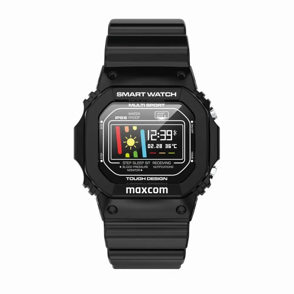 Φωτογραφία προϊόντος: Maxcom Smartwatch FitGo FW22 Classic IP68 Μαύρο Silicon Band