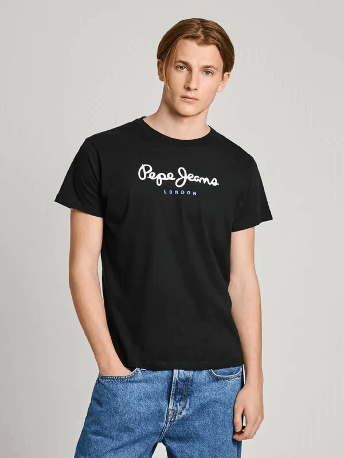 Φωτογραφία προϊόντος: Ανδρικό βαμβακερό t-shirt Pepe Jeans μαύρο χρώμα