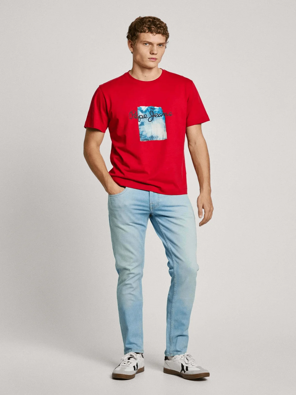 Φωτογραφία προϊόντος: Ανδρικό βαμβακερό t-shirt Pepe Jeans κόκκινο χρώμα PM509781 285