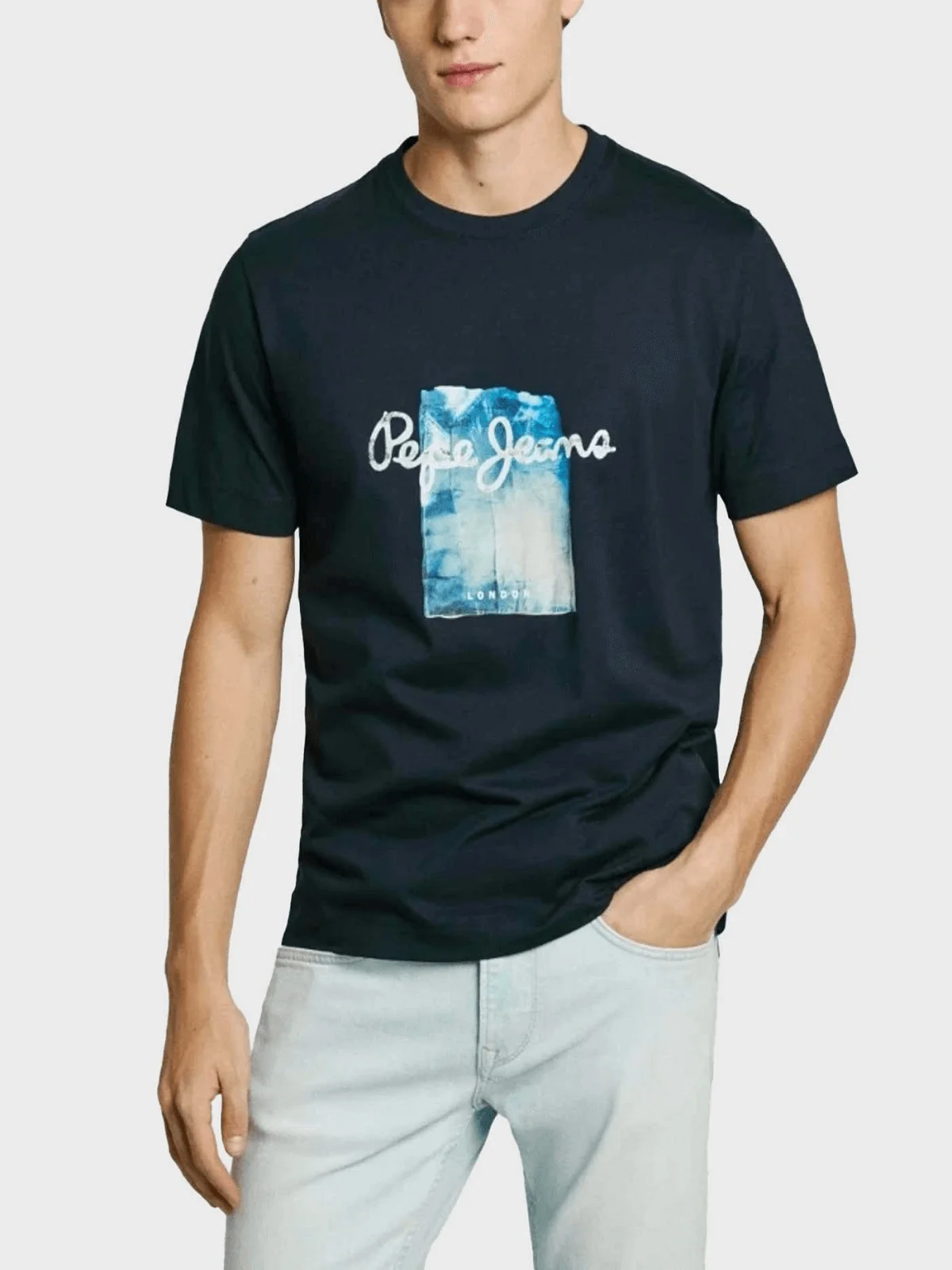 Φωτογραφία προϊόντος: Ανδρικό βαμβακερό t-shirt Pepe Jeans μπλέ χρώμα PM509781 594