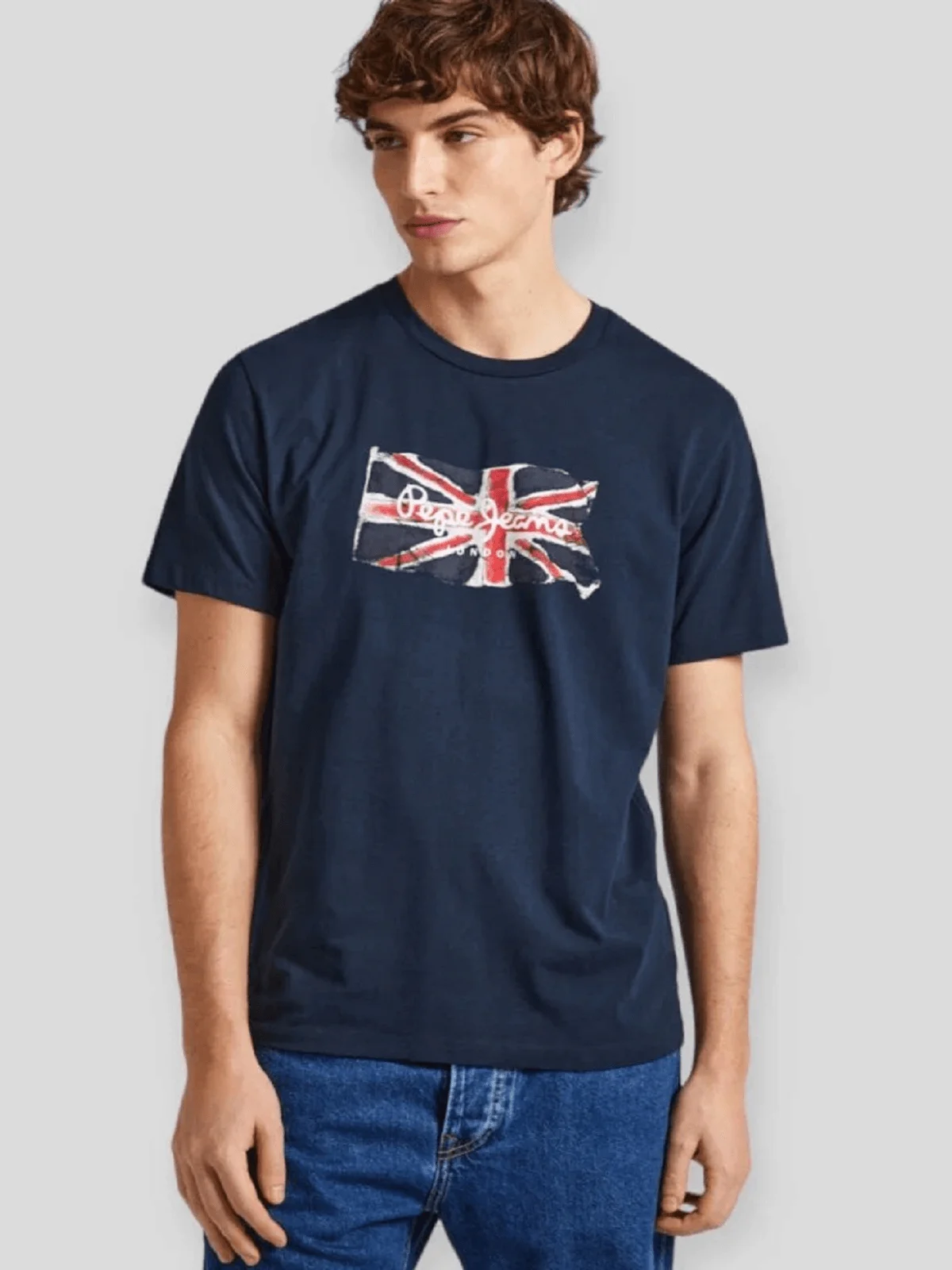 Φωτογραφία προϊόντος: Ανδρικό βαμβακερό t-shirt Pepe Jeans μπλέ χρώμα PM509384 594