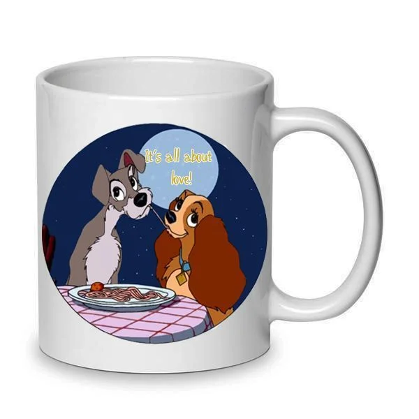 Φωτογραφία προϊόντος: Λαίδη και αλήτης Lady and the tramp Αγίου Βαλεντίνου κούπα no72 κεραμική 330ml