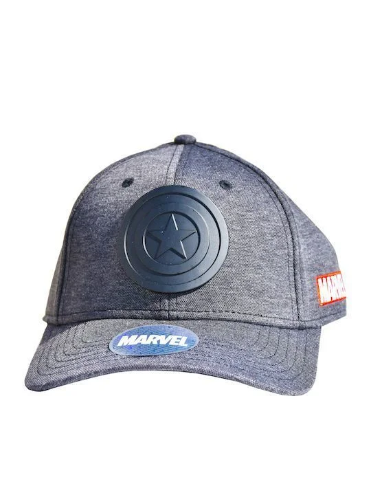 Φωτογραφία προϊόντος: Παιδικό Καπέλο Authentic Marvel Hat Captain America Black Grey με ρυθμιζόμενο κούμπωμα