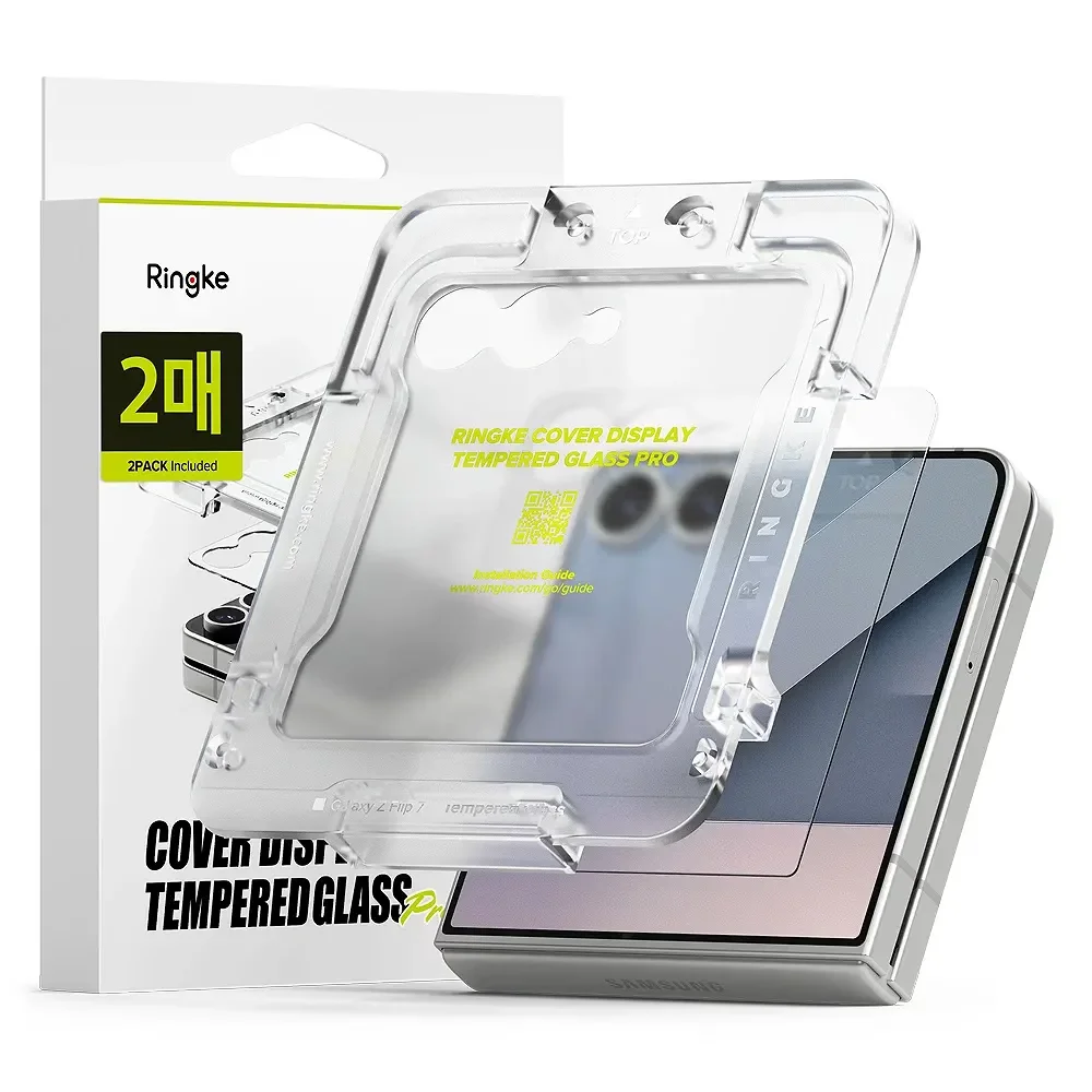 Φωτογραφία προϊόντος: Ringke Cover Display Easy Slide Tempered Glass Pro 2 Pack Samsung Galaxy Z Flip7 Clear