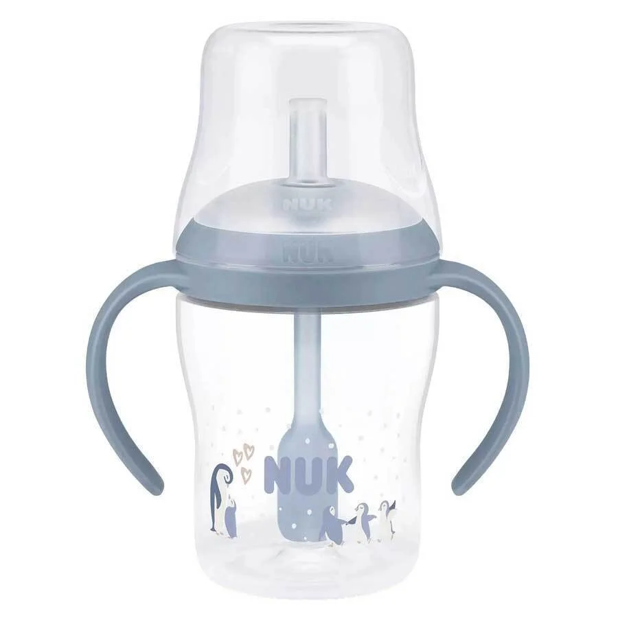 Φωτογραφία προϊόντος: Nuk Μπιμπερό - Ποτήρι Perfect Match PP Temperature Control με Καλαμάκι Σιλικόνης PENGUIN 8m+ 150ml