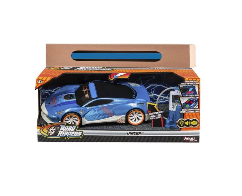 Φωτογραφία προϊόντος: Iracer blue car σούπερ αυτοκίνητο με ήχο και φώτα που φορτίζει charge station και δώρο λαμπάδα