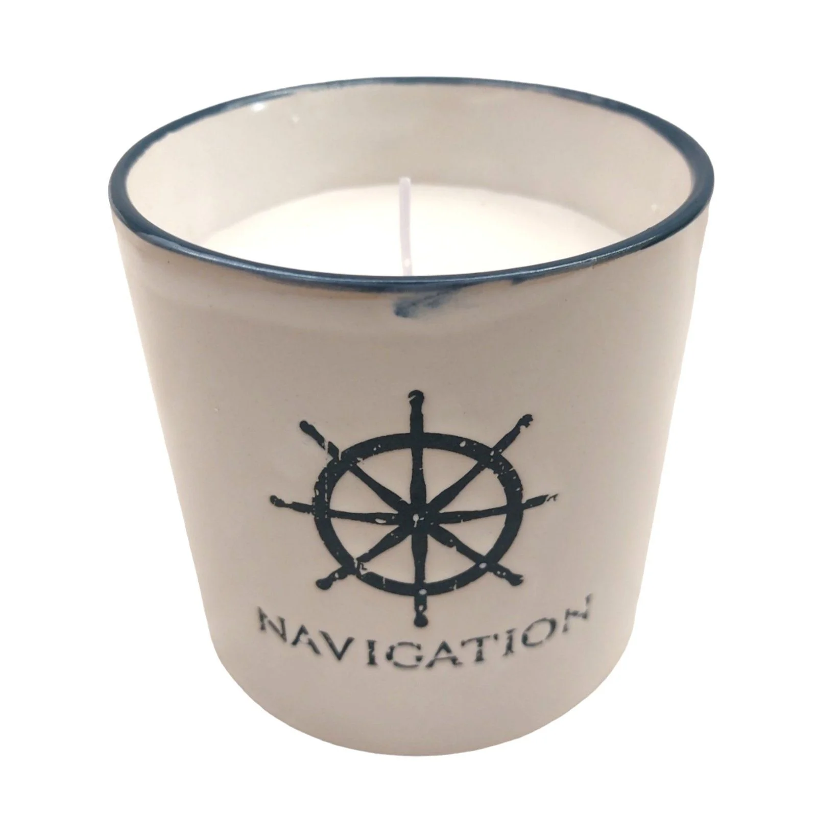 Φωτογραφία προϊόντος: Επιτραπέζιο Κερί Navigation nautical style white 6.5x6.5cm ναυτικού στυλ