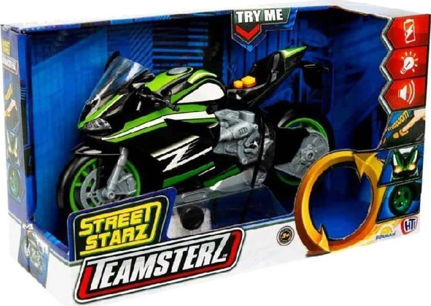 Φωτογραφία προϊόντος: Teamsterz Street Starz Αγωνιστική Μηχανή Δρόμου Πράσινη Μαύρη 27 Εκ. Με Κίνηση, Φώτα Και Ήχους