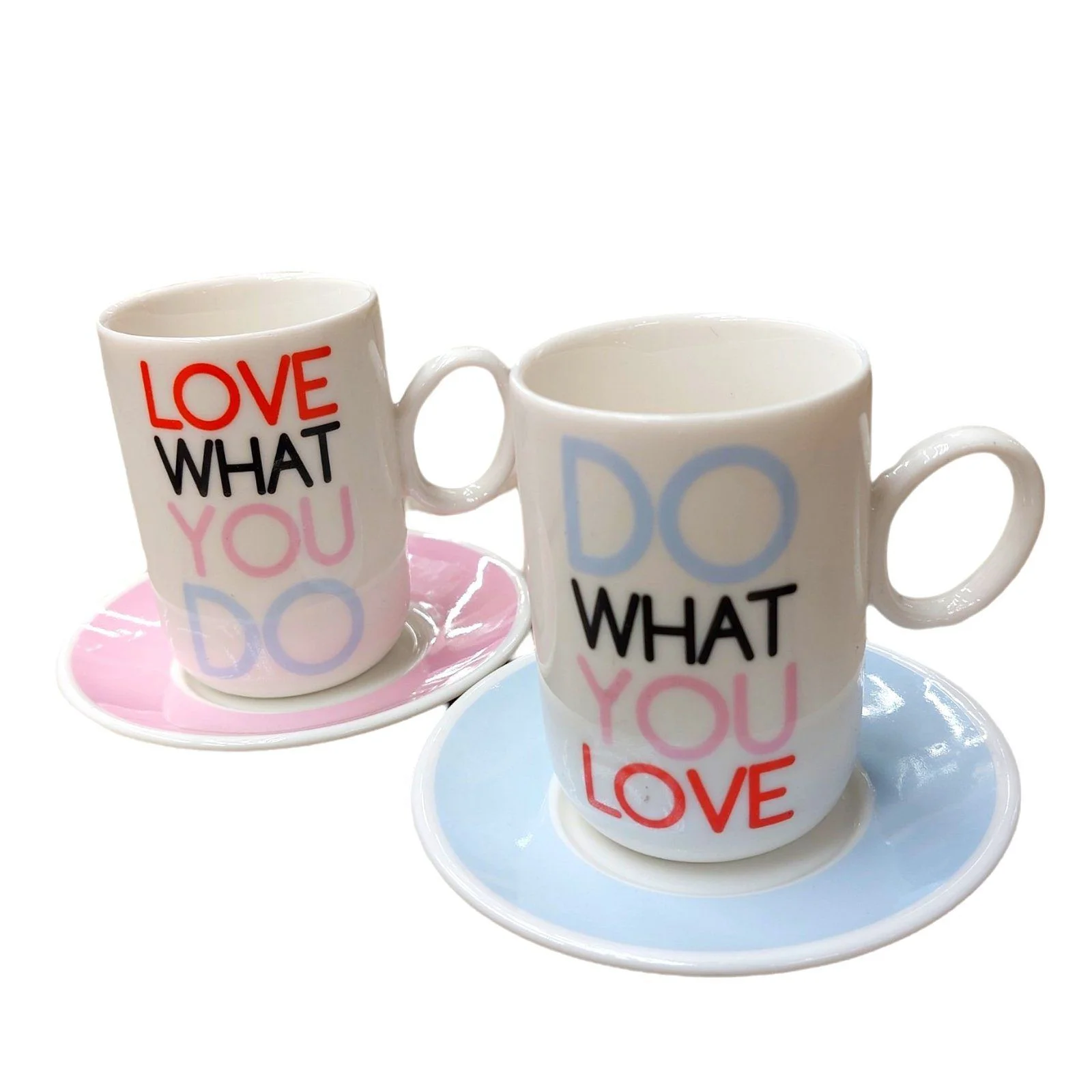 Φωτογραφία προϊόντος: Σετ 2 κουπάκια μικρά espresso love and do 5x7cm λευκή πορσελάνη