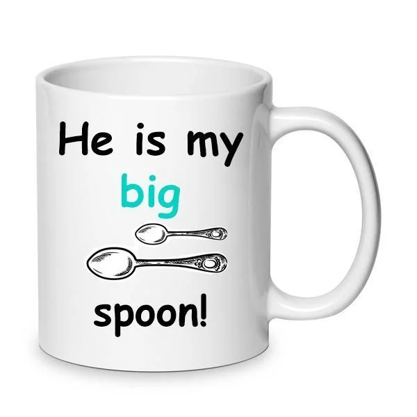 Φωτογραφία προϊόντος: He is my big little spoon Αγίου Βαλεντίνου κούπα no67 κεραμική 330ml