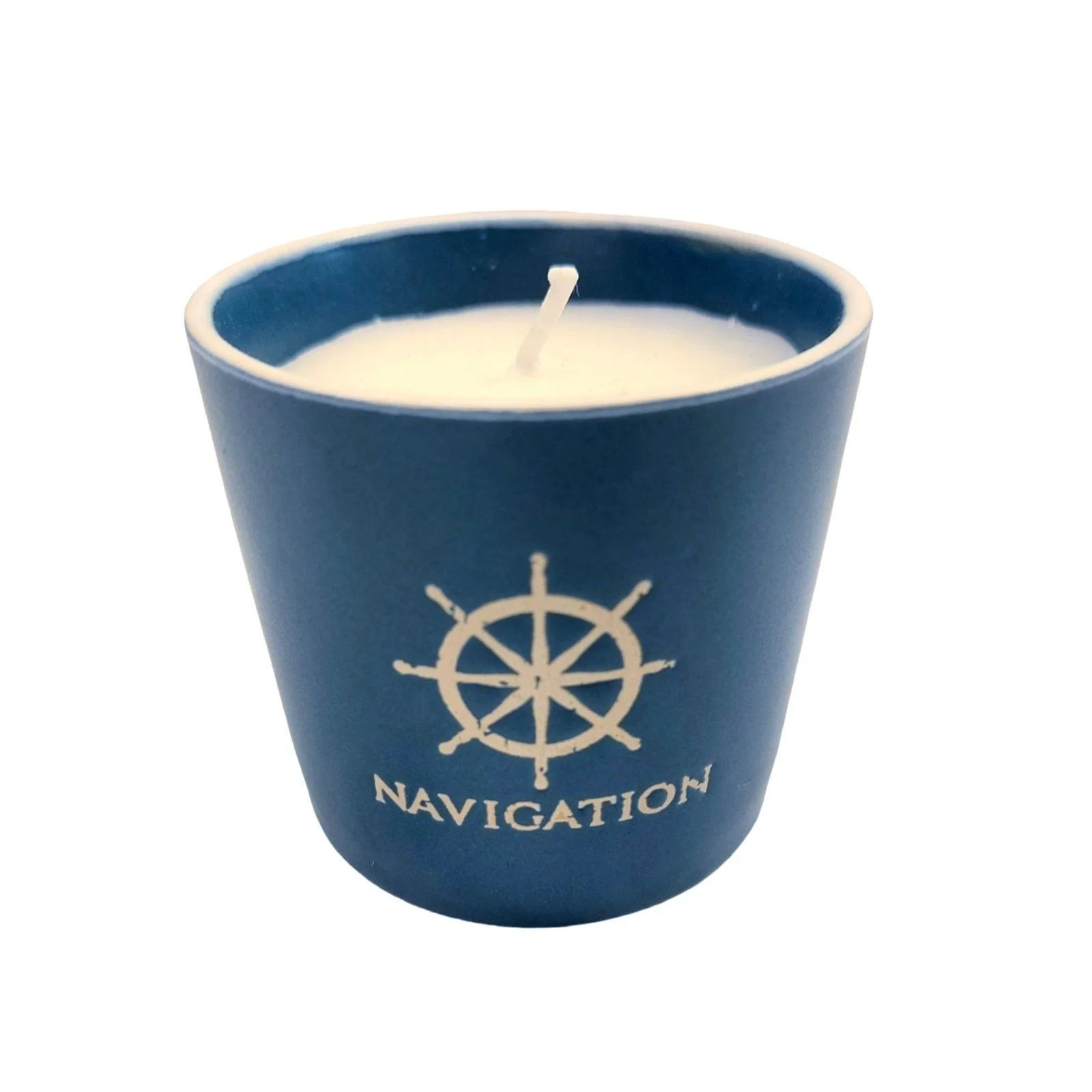 Φωτογραφία προϊόντος: Επιτραπέζιο Κερί Navigation nautical style blue 6.5x6.5cm ναυτικού στυλ