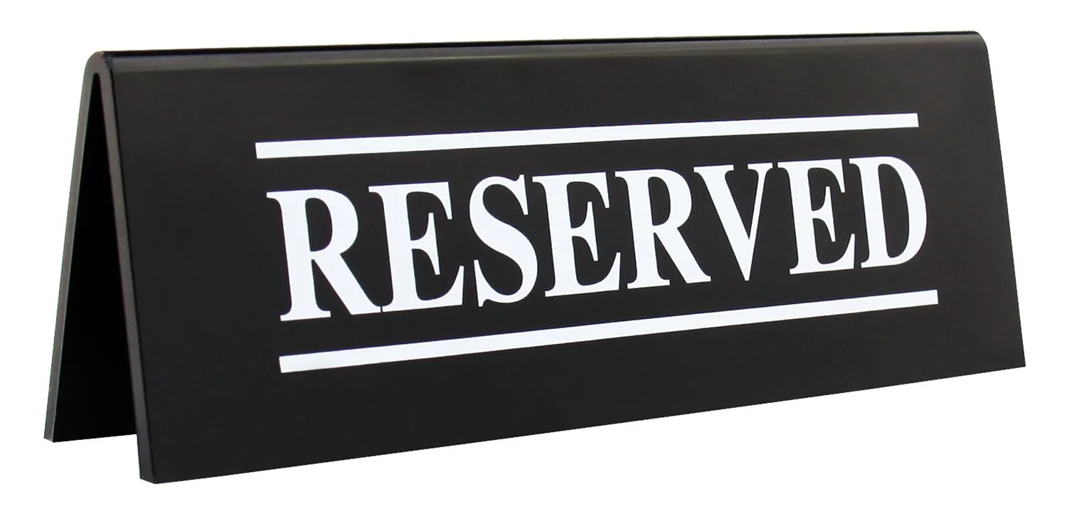 Φωτογραφία προϊόντος: ΣΗΜΑ RESERVED ΜΑΥΡΟ 15 CM ΑΚΡΥΛΙΚΟ