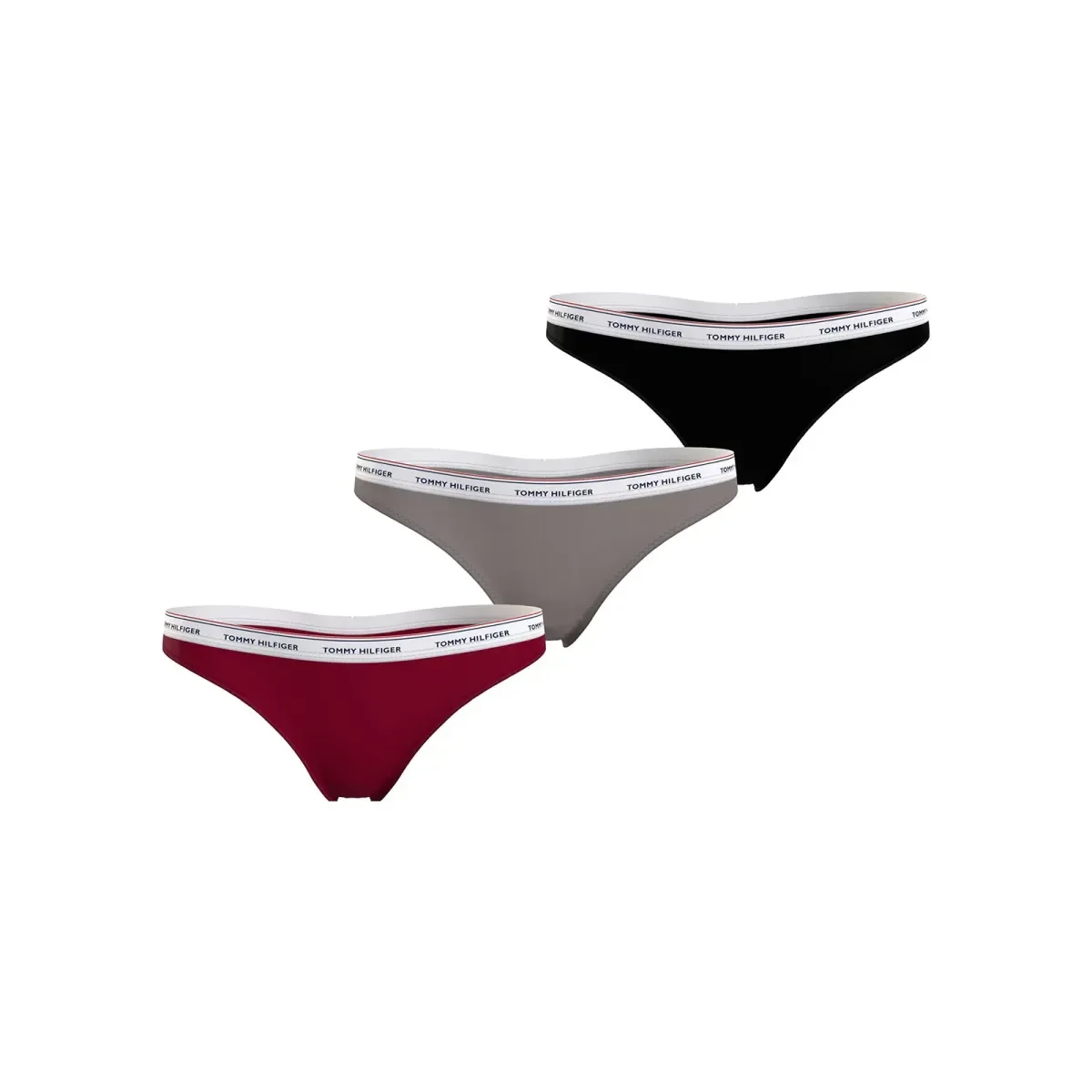 Φωτογραφία προϊόντος: Tommy Hilfiger Γυναικείο String Small Logo Thong - Τριπλό Πακέτο, Χρώμα Rouge-Oat Milk-Black