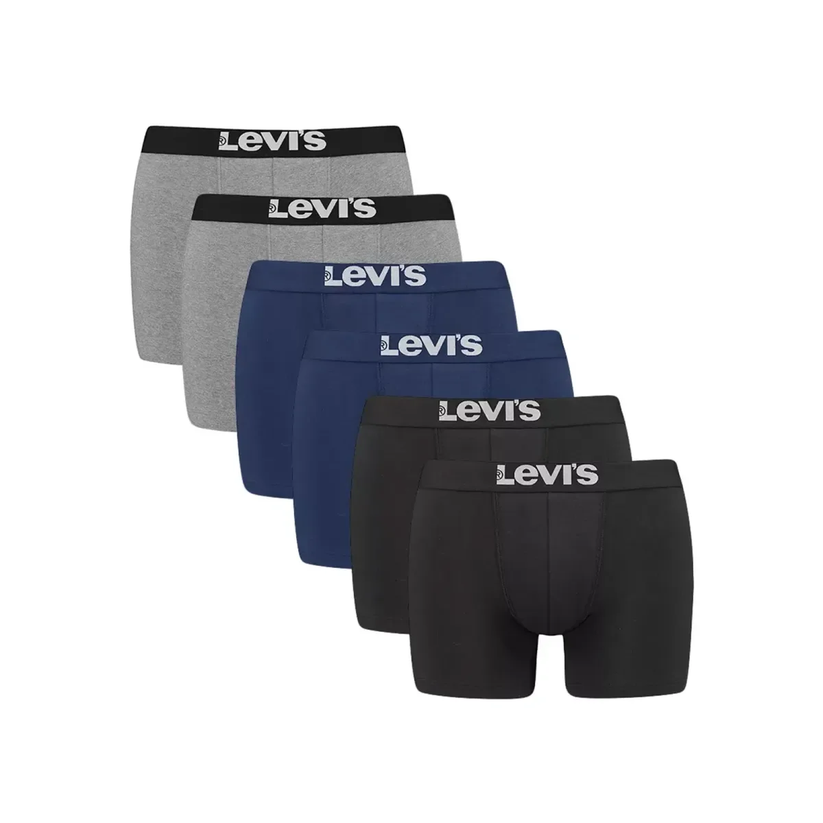 Φωτογραφία προϊόντος: Levi's Ανδρικό Boxer Solid Basic Organic Cotton - Εξάδα, Χρώμα Μαύρο-Γκρι Μελανζέ